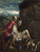 Follower of Jacopo da Ponte The Good Samaritan oil